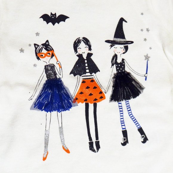 Carter's Halloween Girls Shirt Sz 6m Cute Witches NWT New - Picture 2 of 4